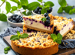 クランブルブルーベリーチーズケーキ